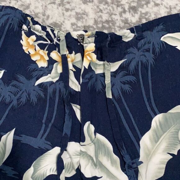 island shores flower print Hawaiian pants size M - Picture 2 of 7